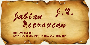 Jablan Mitrovčan vizit kartica
